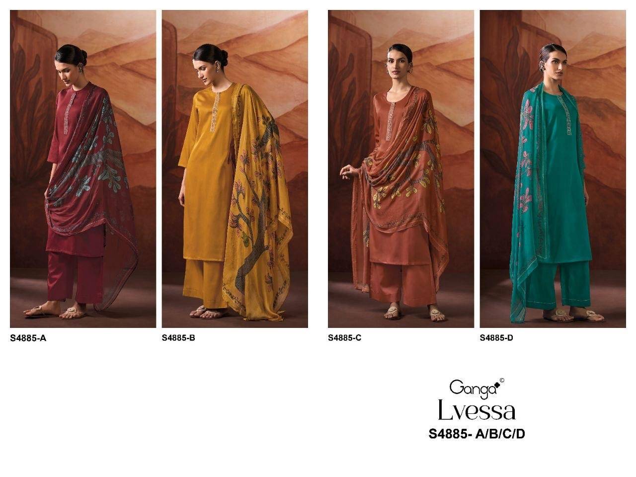 LVESSA 4885 By Ganga Fashion Stylish Beautiful Colourful Cotton Dresses At Wholesale Price